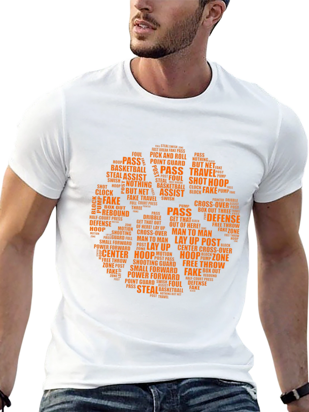 Basketball Word Art T-Shirt - Unique Design