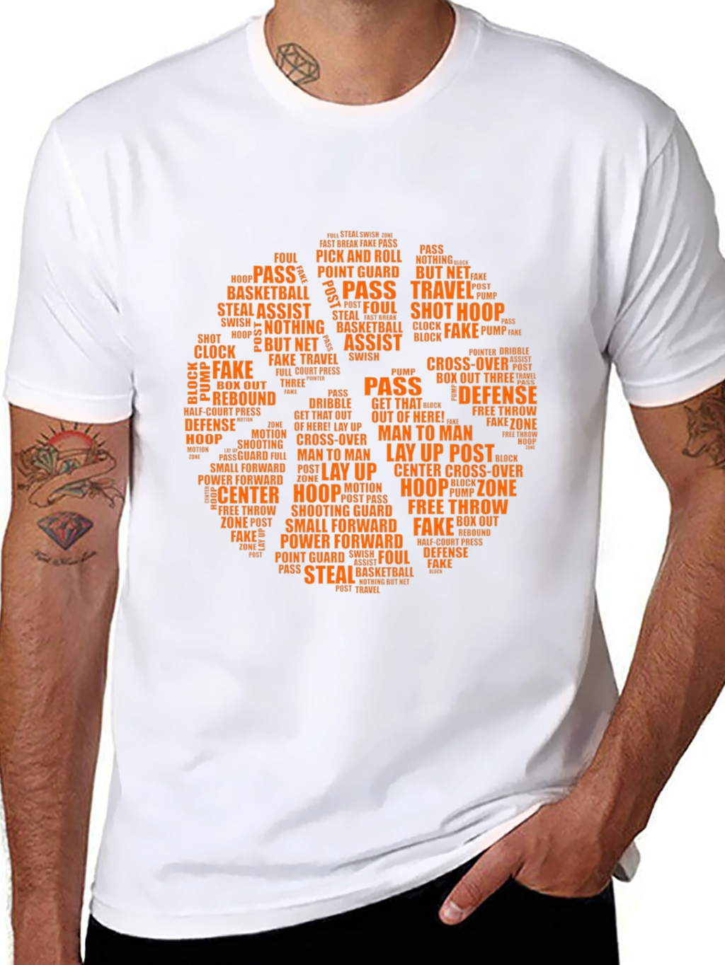 Basketball Word Art T-Shirt - Unique Design