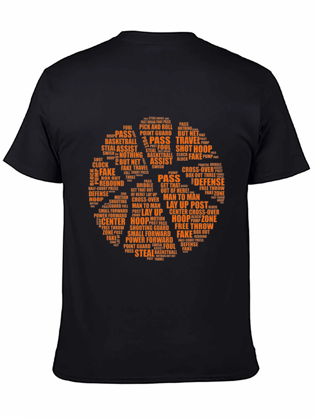 Basketball Word Art T-Shirt - Unique Design