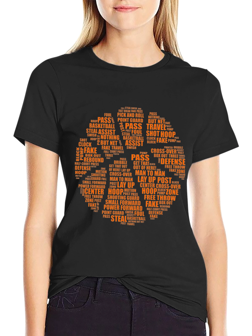 Basketball Word Art T-Shirt - Unique Design