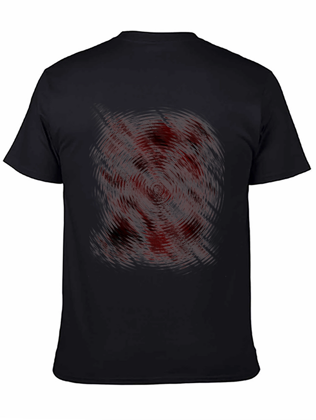 Abstract Vortex Graphic Print Black T-Shirt