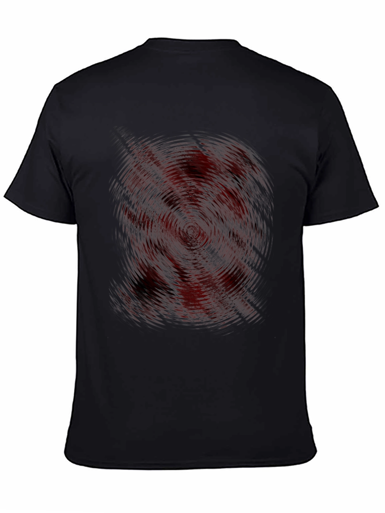Abstract Vortex Graphic Print Black T-Shirt
