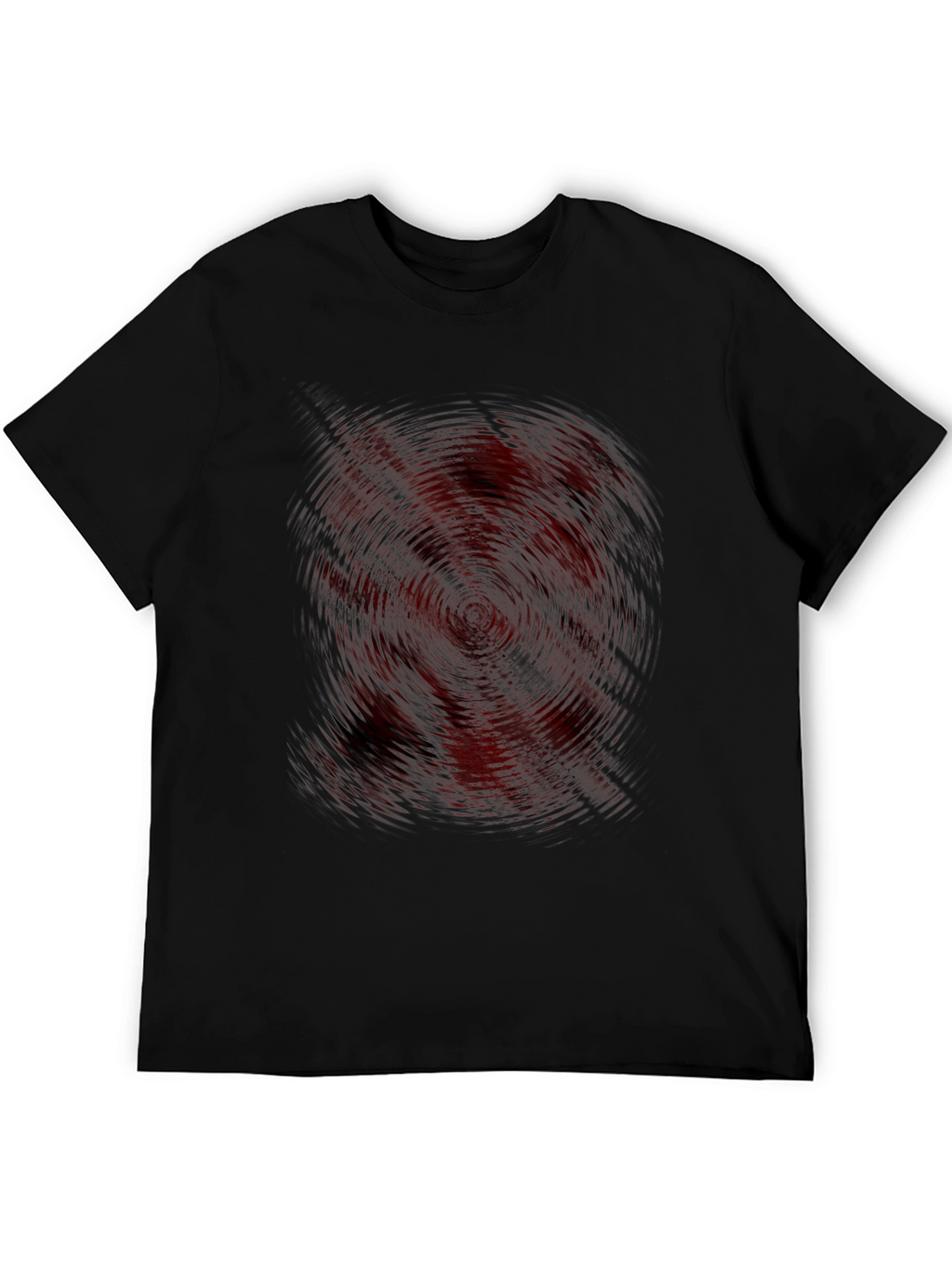 Abstract Vortex Graphic Print Black T-Shirt