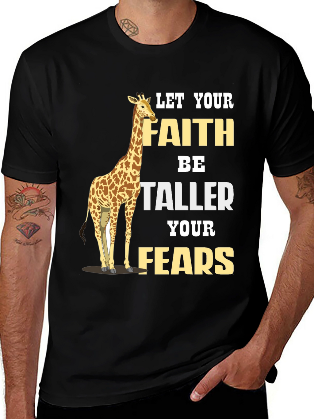 Faith Taller Than Fears Giraffe Graphic Tee