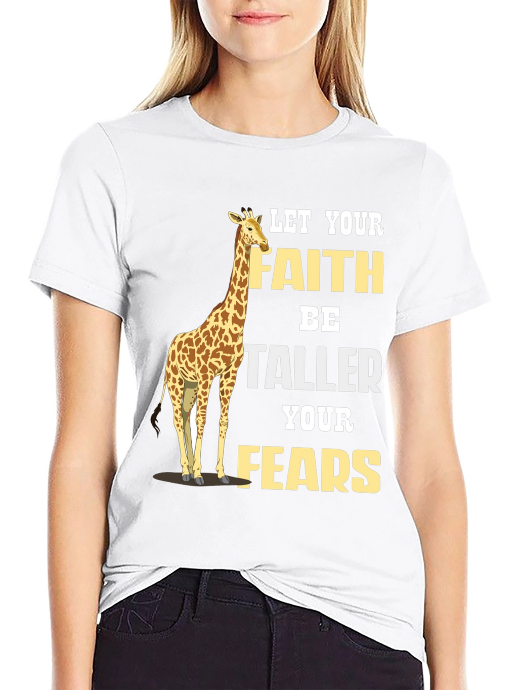 Faith Taller Than Fears Giraffe Graphic Tee