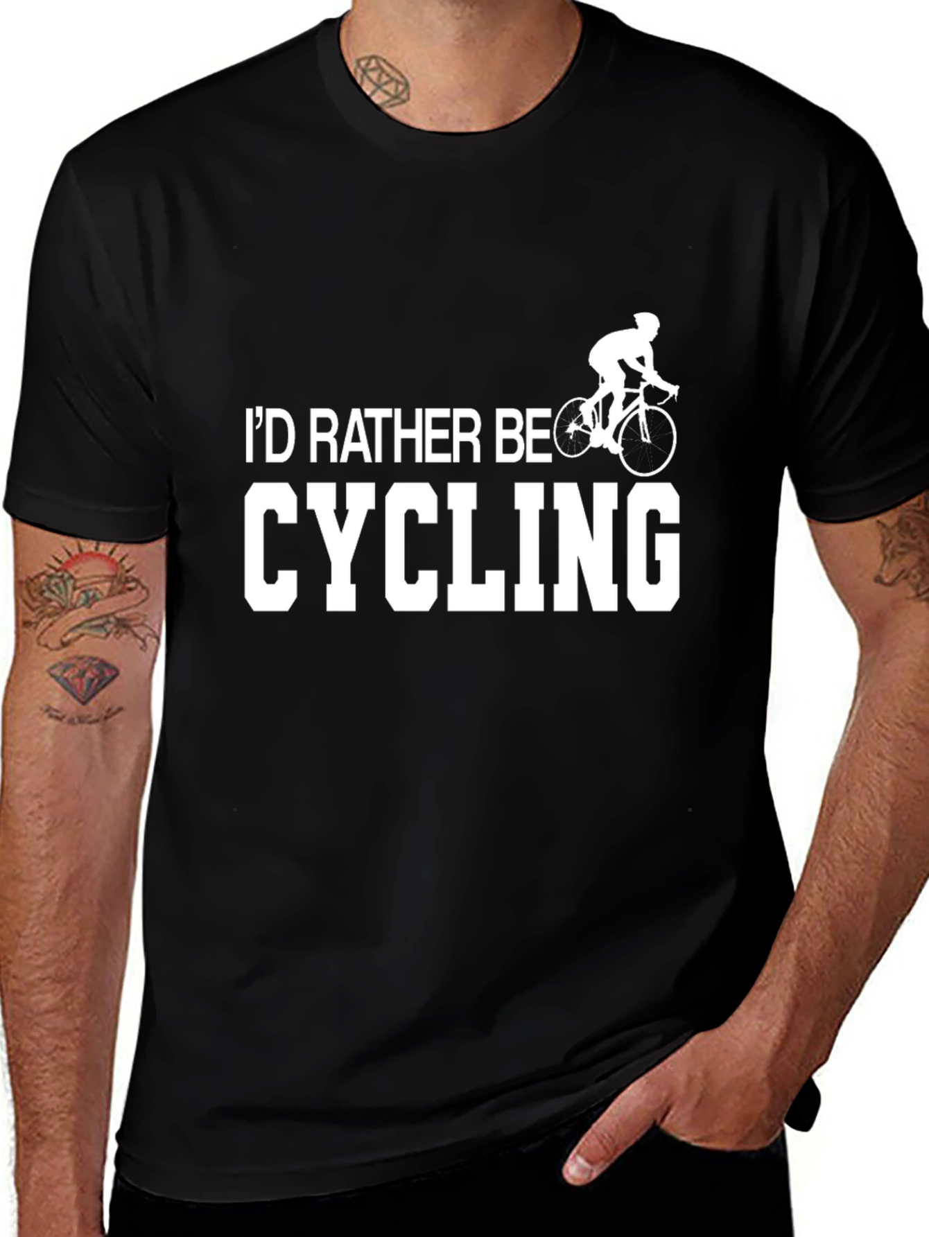 Cycling Enthusiast T-Shirt - Id Rather Be Cycling Tee