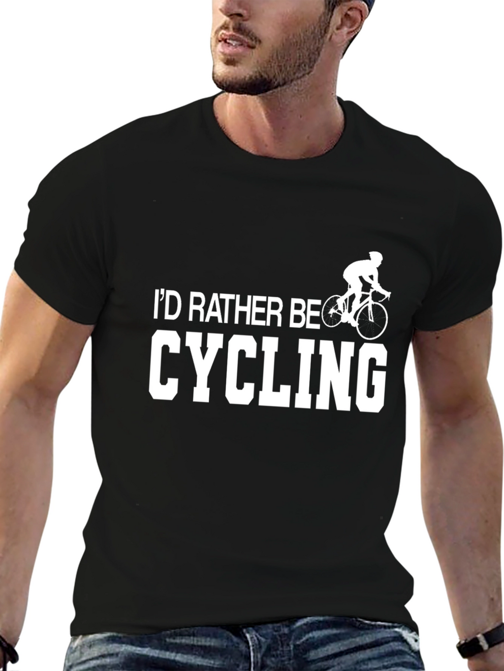 Cycling Enthusiast T-Shirt - Id Rather Be Cycling Tee