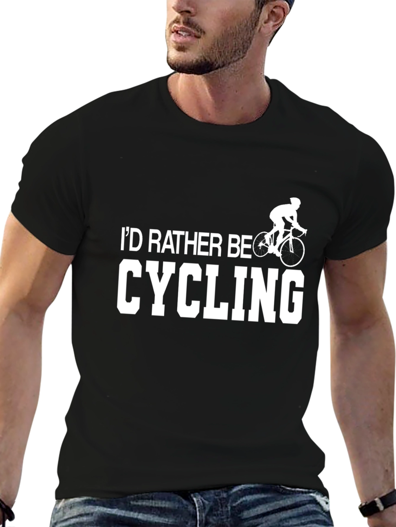 Cycling Enthusiast T-Shirt - Id Rather Be Cycling Tee