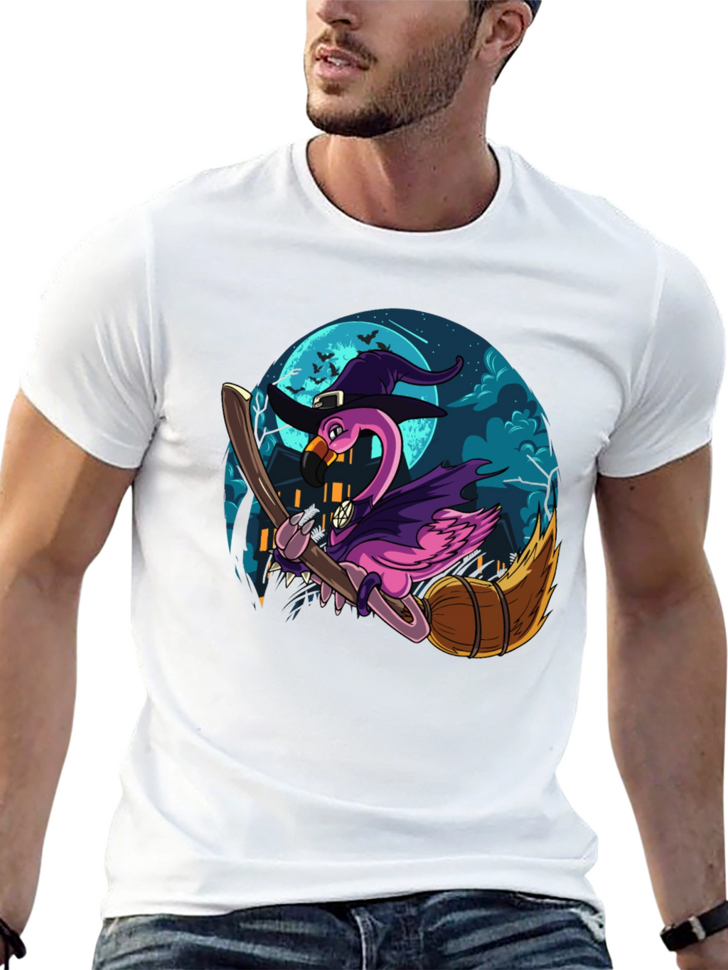 Witch Flamingo Graphic Tee
