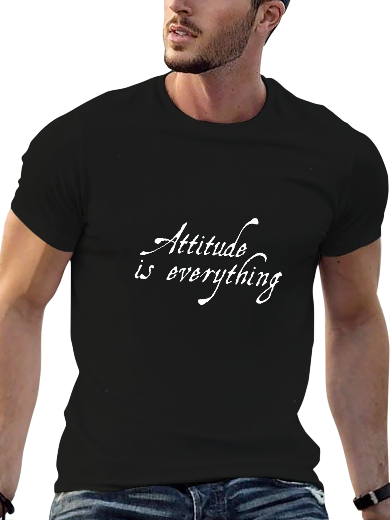 Attitude Is Everything Graphic Tee - Mens Black T-Shirt
