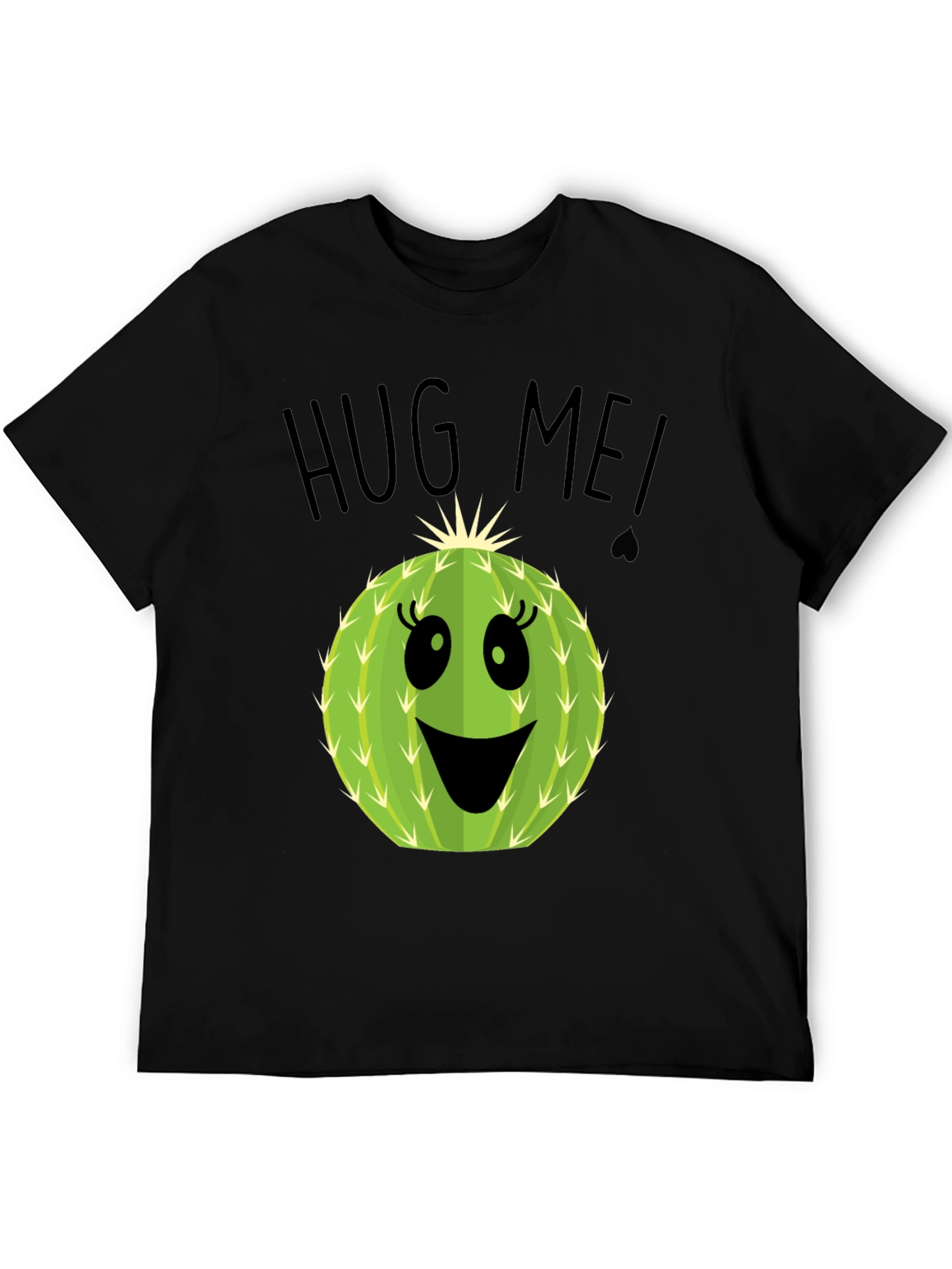 Hug Me Cactus Graphic Tee - Unisex Black T-Shirt