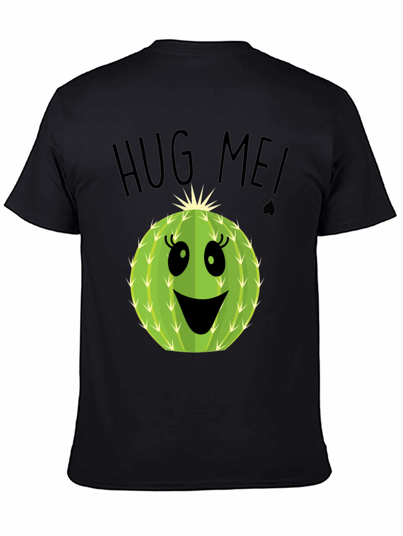 Hug Me Cactus Graphic Tee - Unisex Black T-Shirt