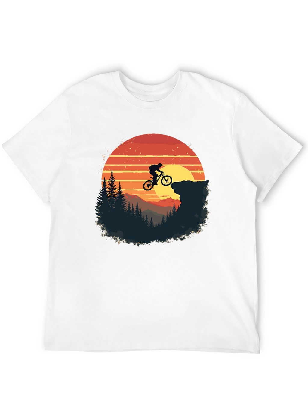 Mountain Biker Sunset Graphic Tee