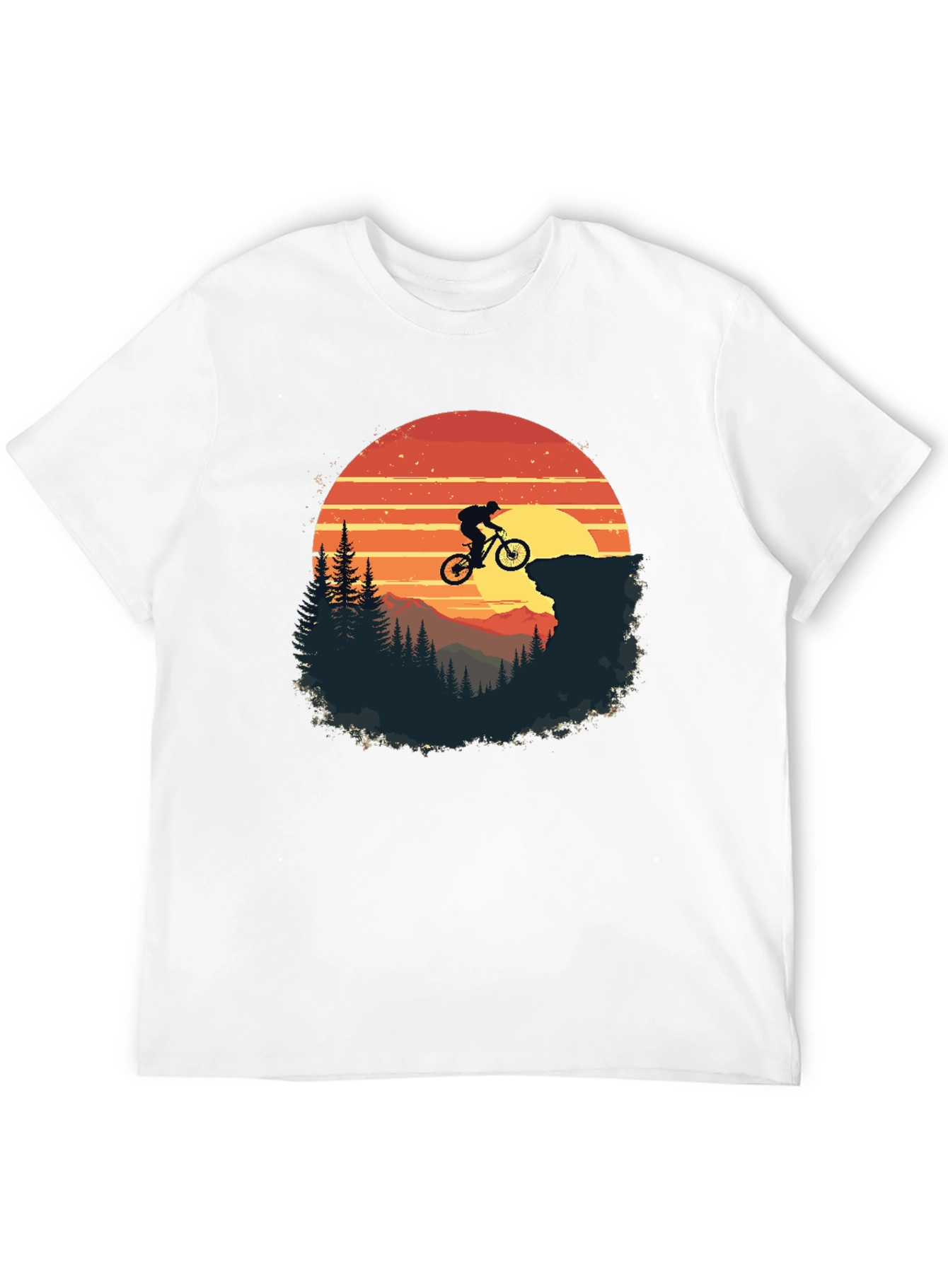 Mountain Biker Sunset Graphic Tee