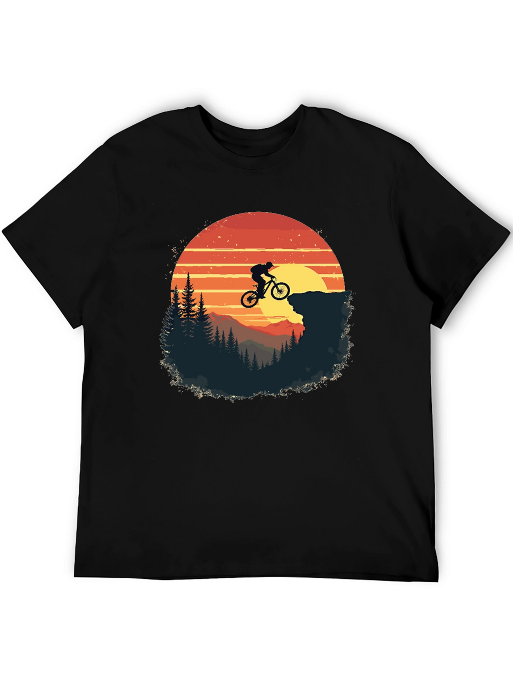Mountain Biker Sunset Graphic Tee