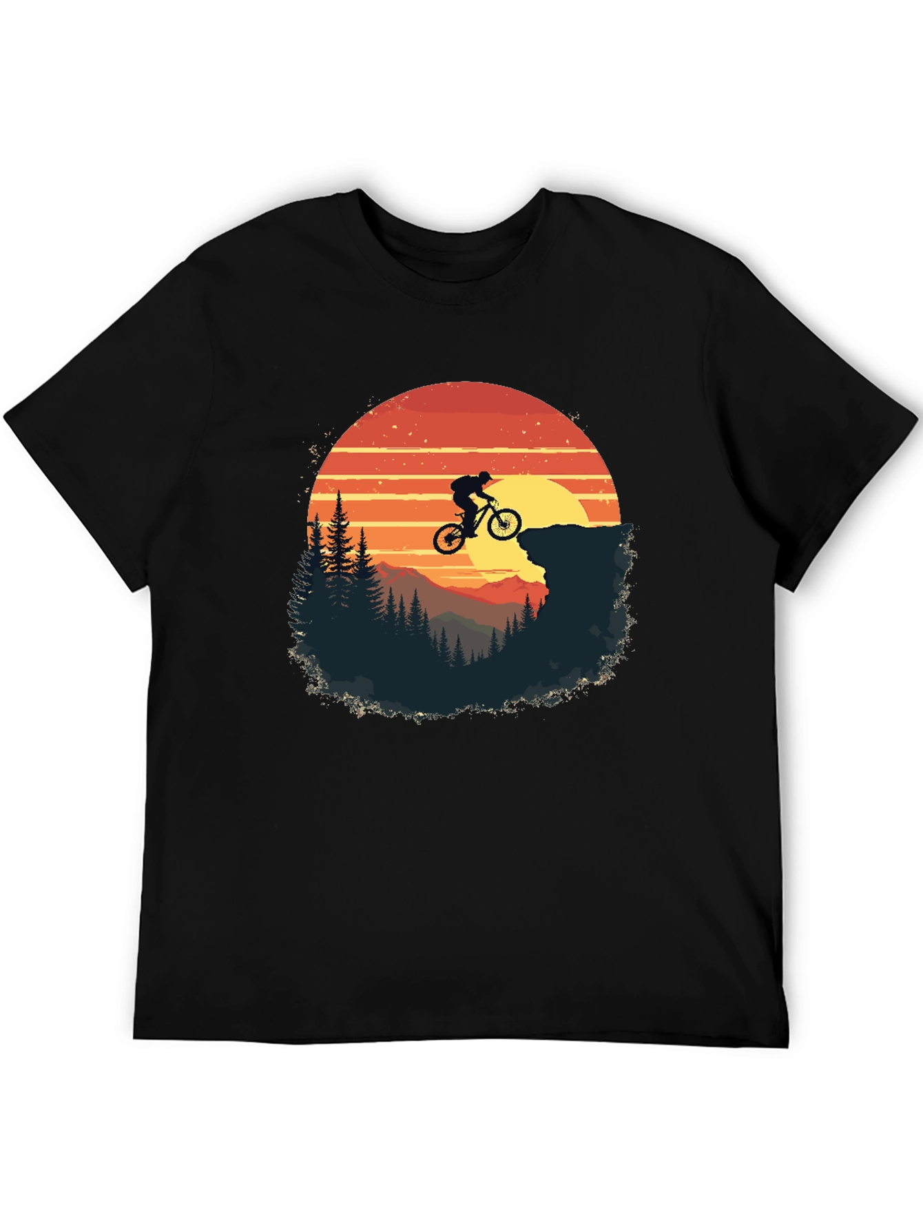 Mountain Biker Sunset Graphic Tee