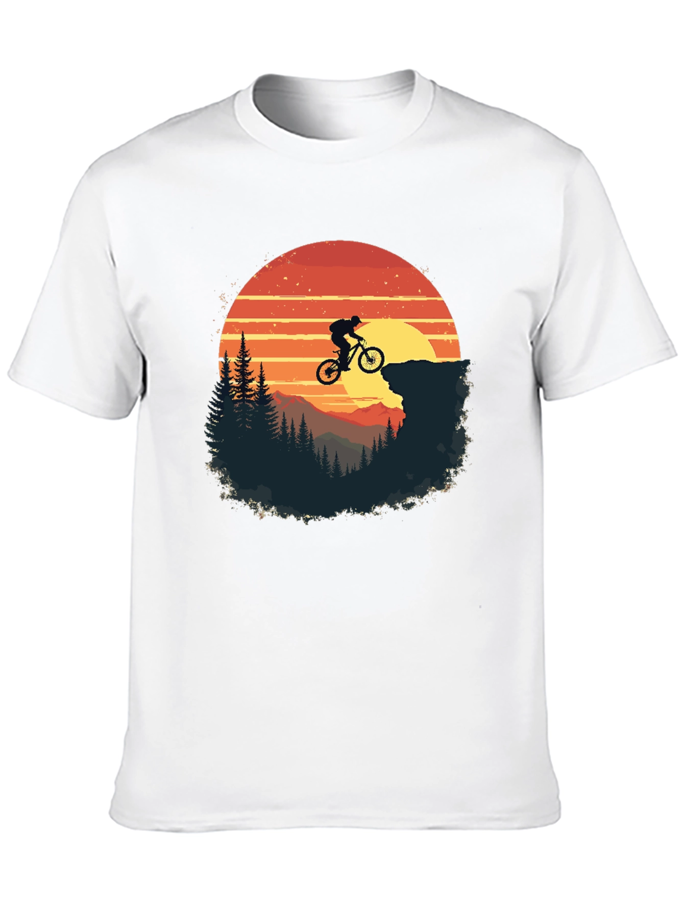 Mountain Biker Sunset Graphic Tee