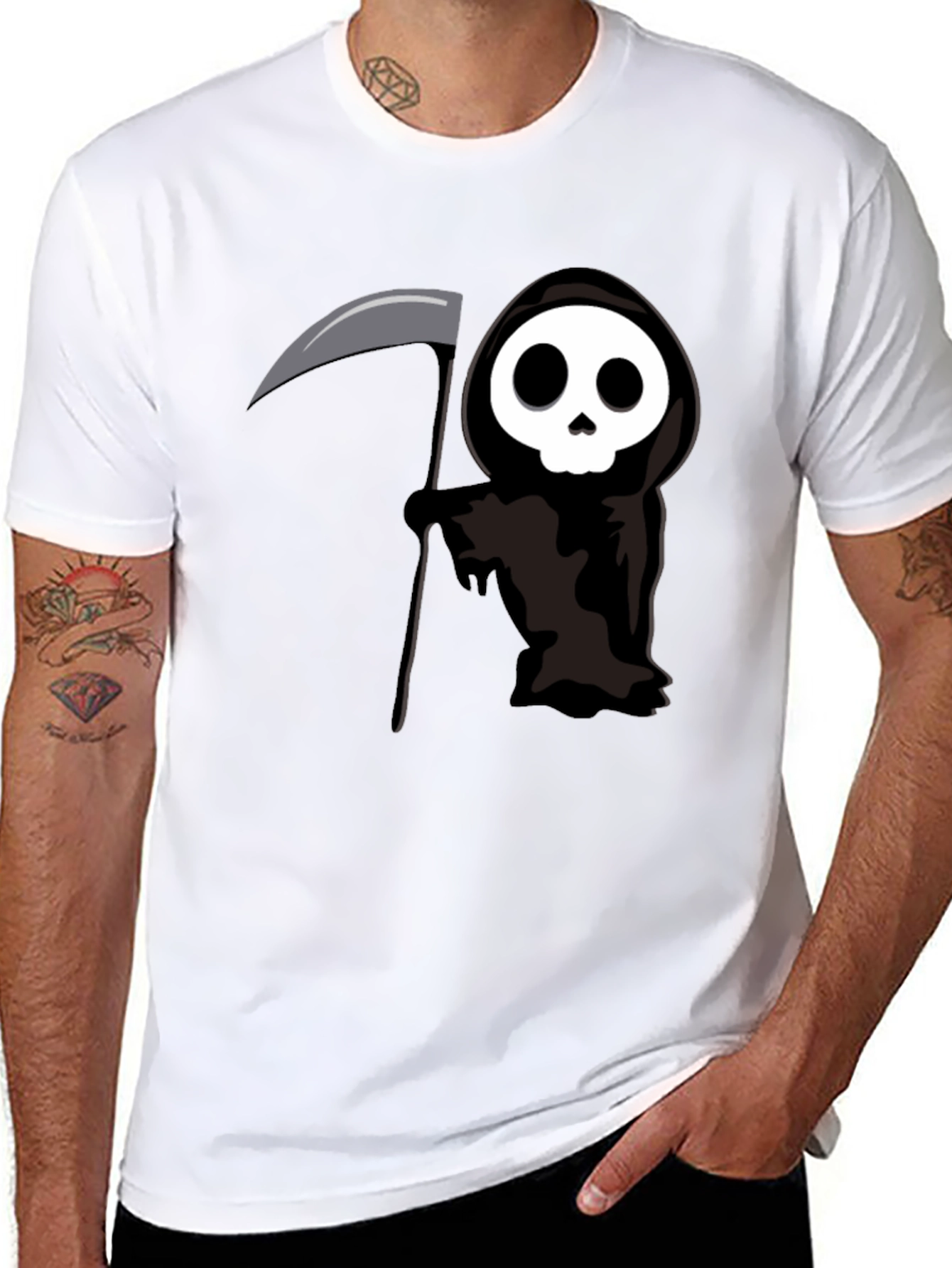 Grim Reaper Graphic T-Shirt - Black