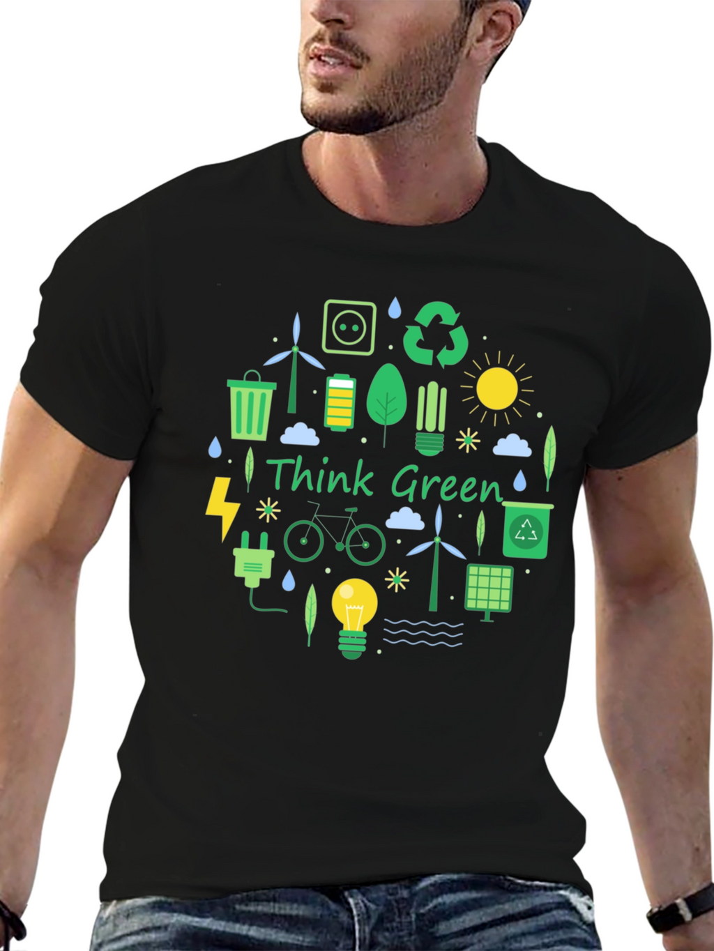 Eco-Friendly Think Green Graphic Tee