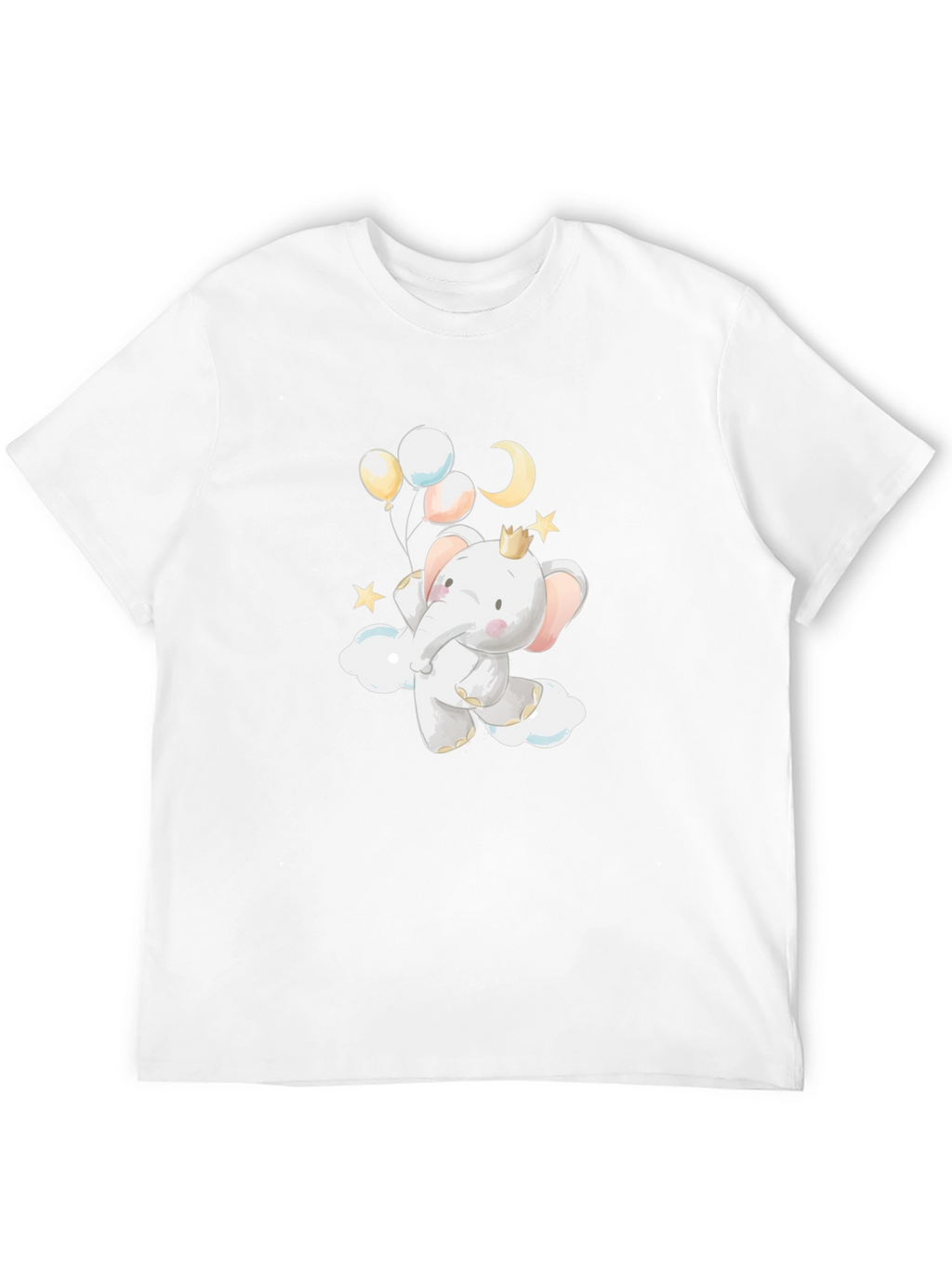 Cute Elephant with Balloons Graphic T-Shirt
