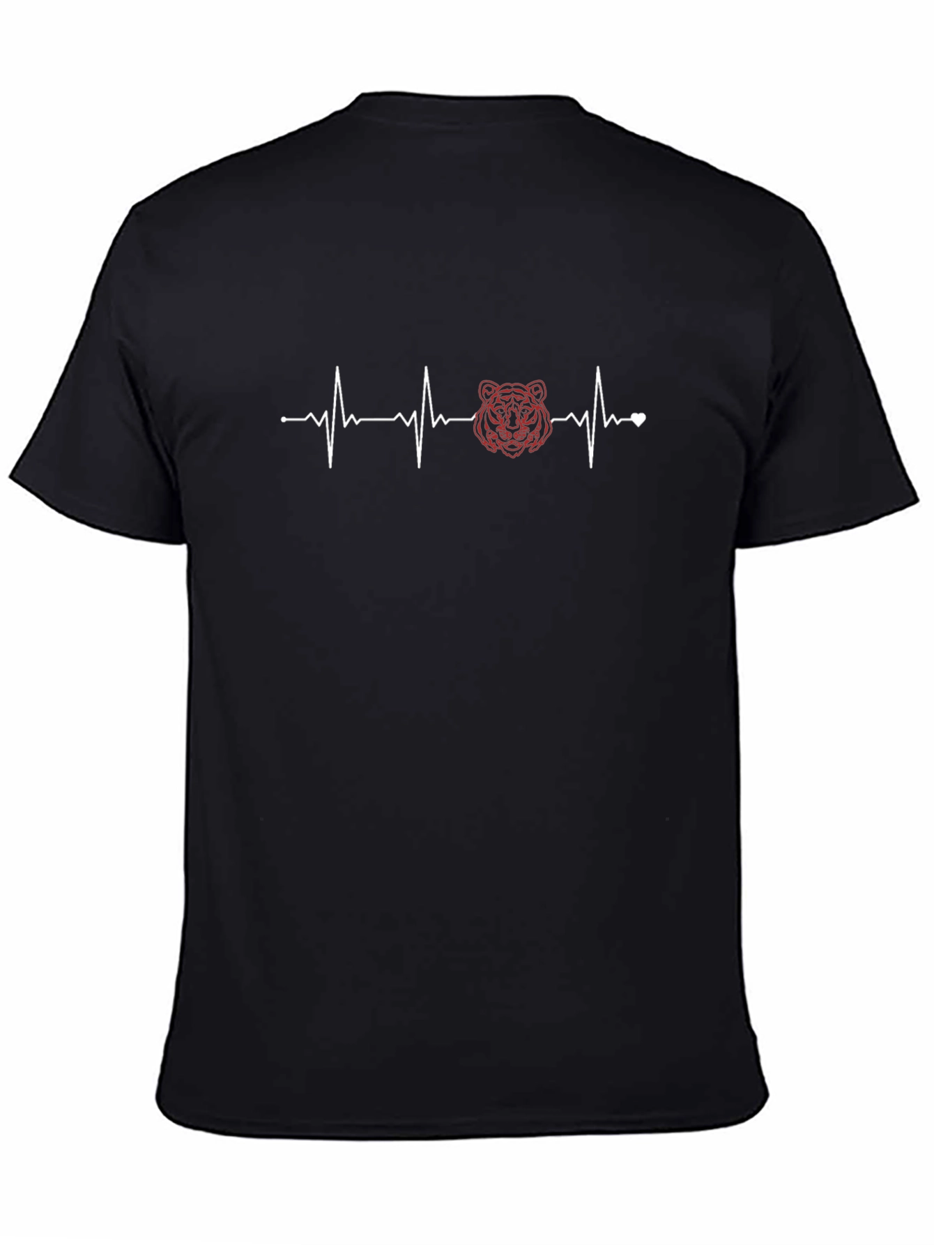 Tiger Heartbeat Graphic Tee - Stylish Black T-Shirt