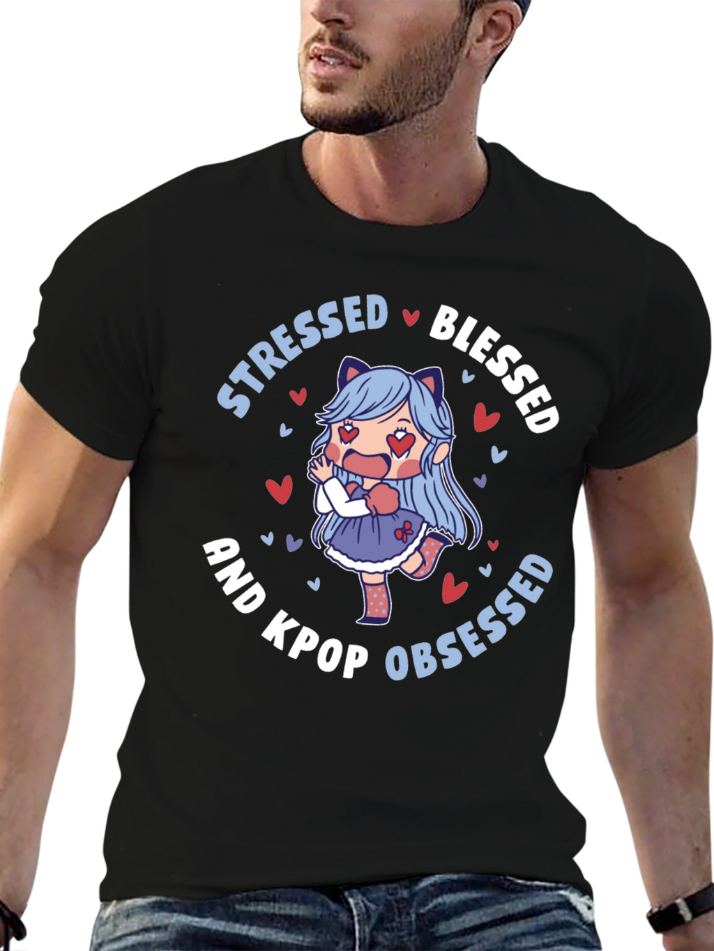 Stressed Blessed Kpop Obsessed T-Shirt