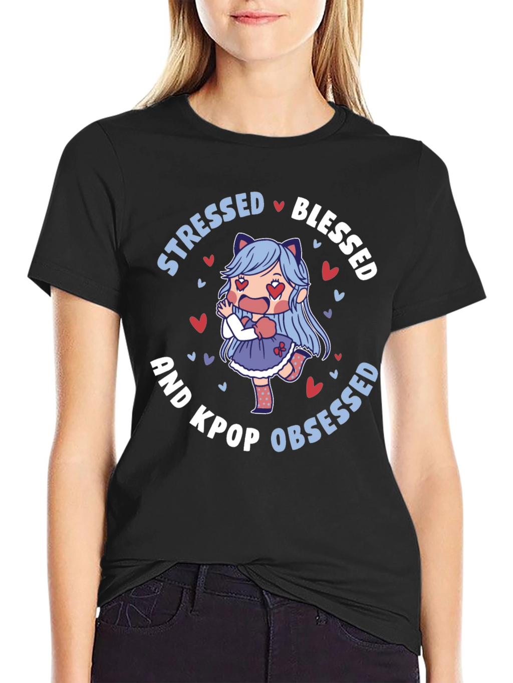 Stressed Blessed Kpop Obsessed T-Shirt