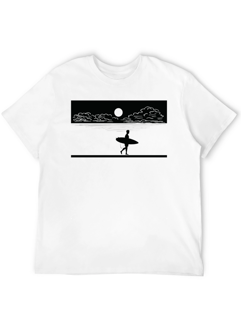 Surfer Silhouette Tee - Beach Style T-Shirt
