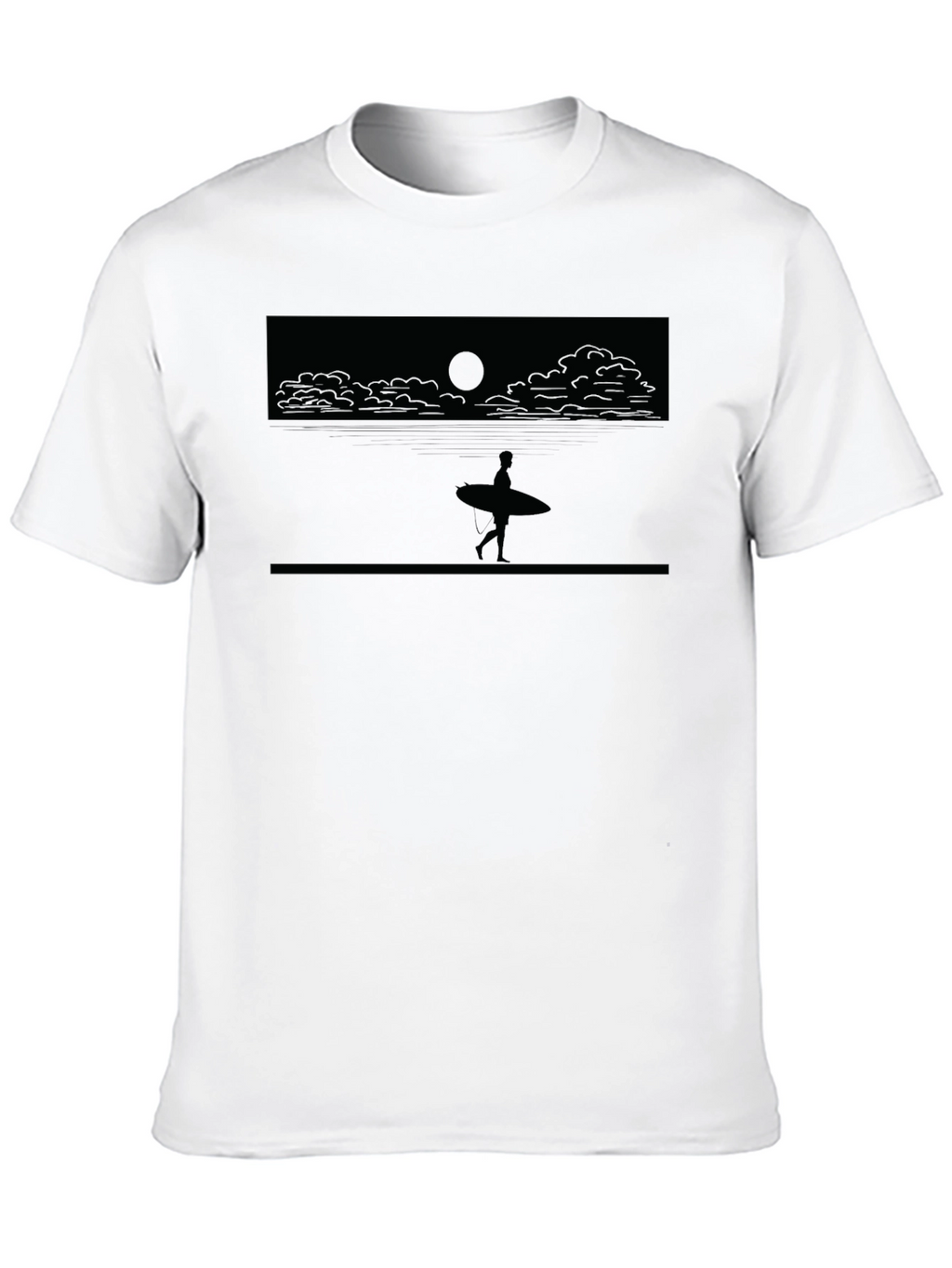 Surfer Silhouette Tee - Beach Style T-Shirt