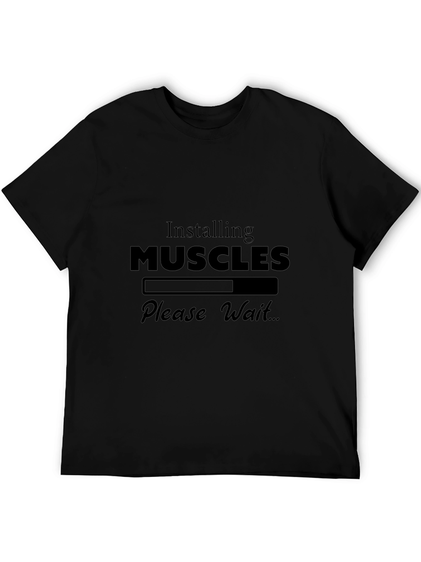 Installing Muscles Graphic T-Shirt - Gym Humor Tee