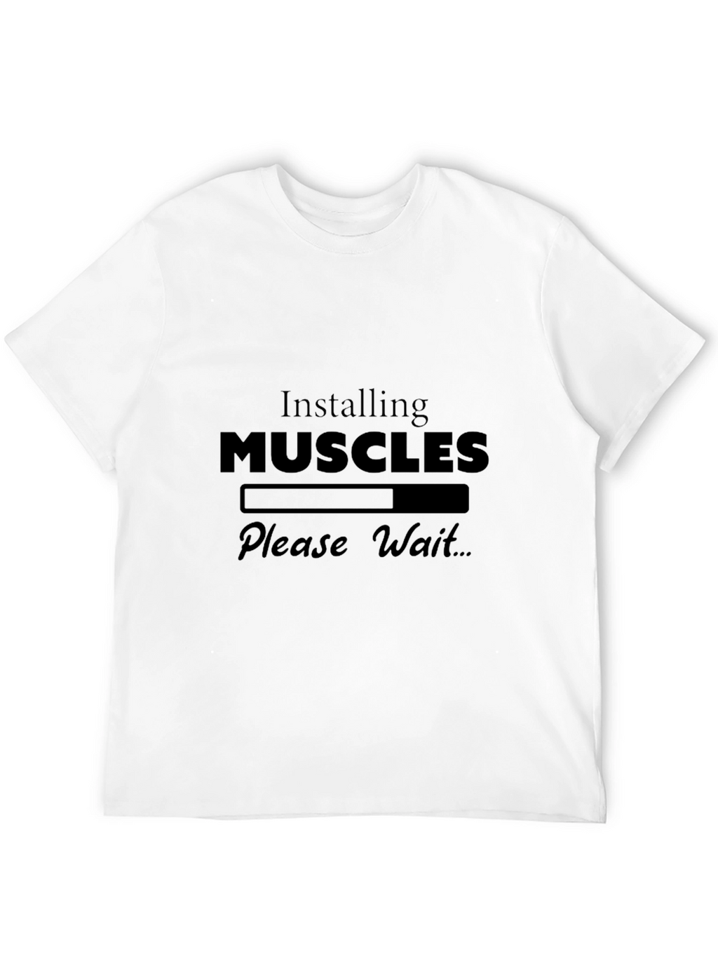 Installing Muscles Graphic T-Shirt - Gym Humor Tee