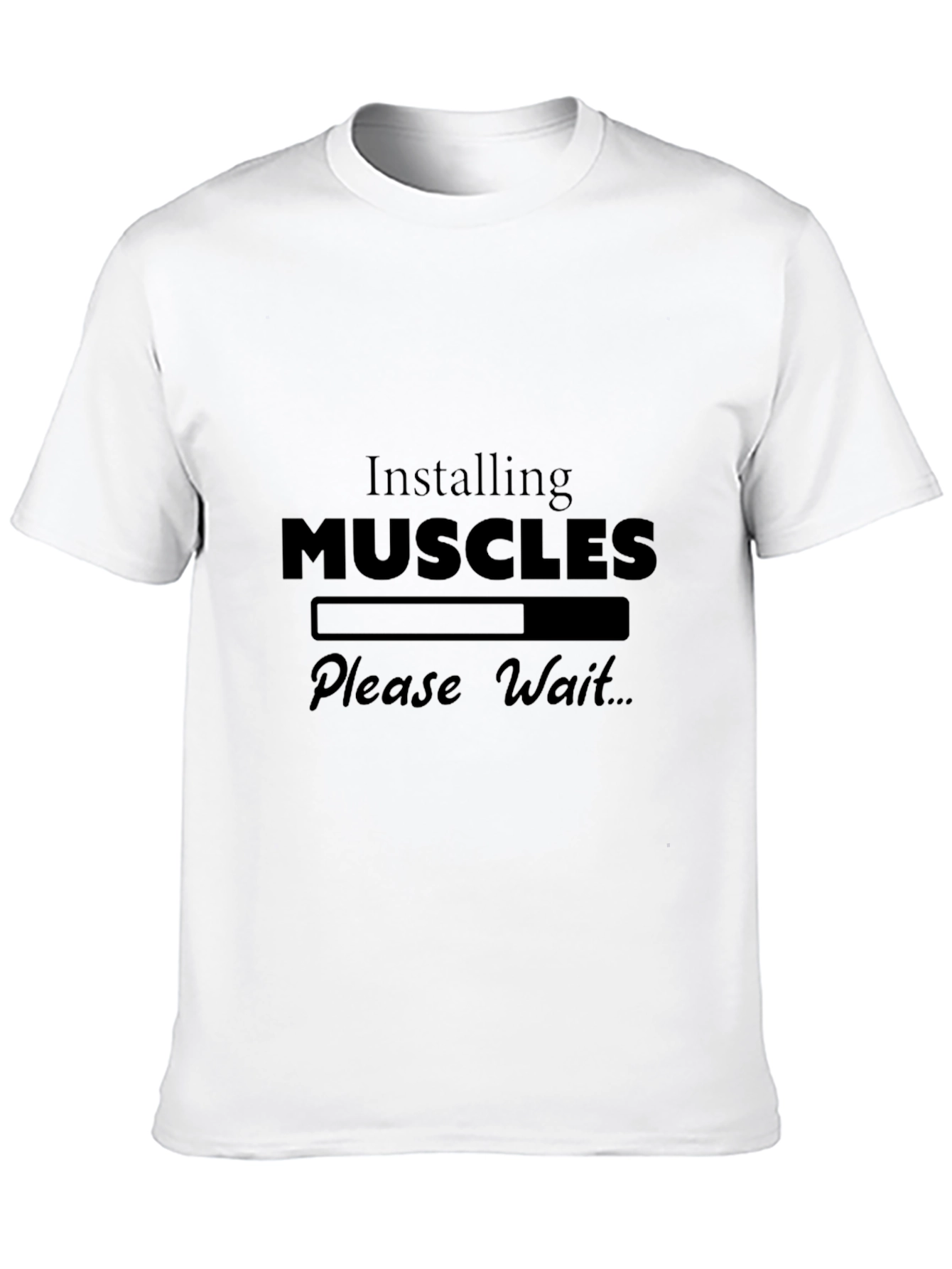 Installing Muscles Graphic T-Shirt - Gym Humor Tee