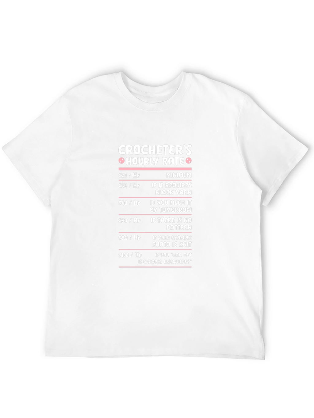 Crocheters Hourly Rate Humor T-Shirt