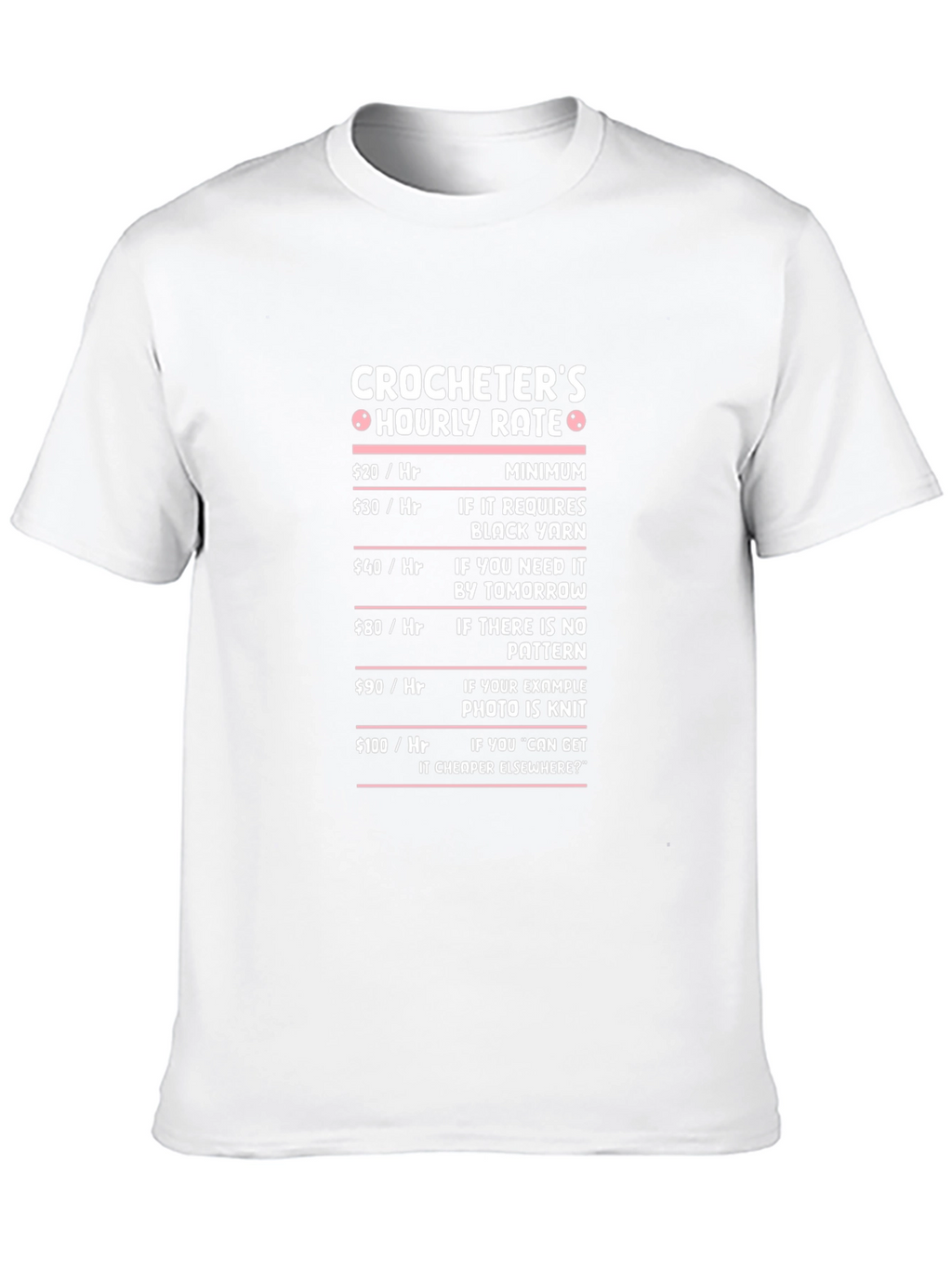 Crocheters Hourly Rate Humor T-Shirt