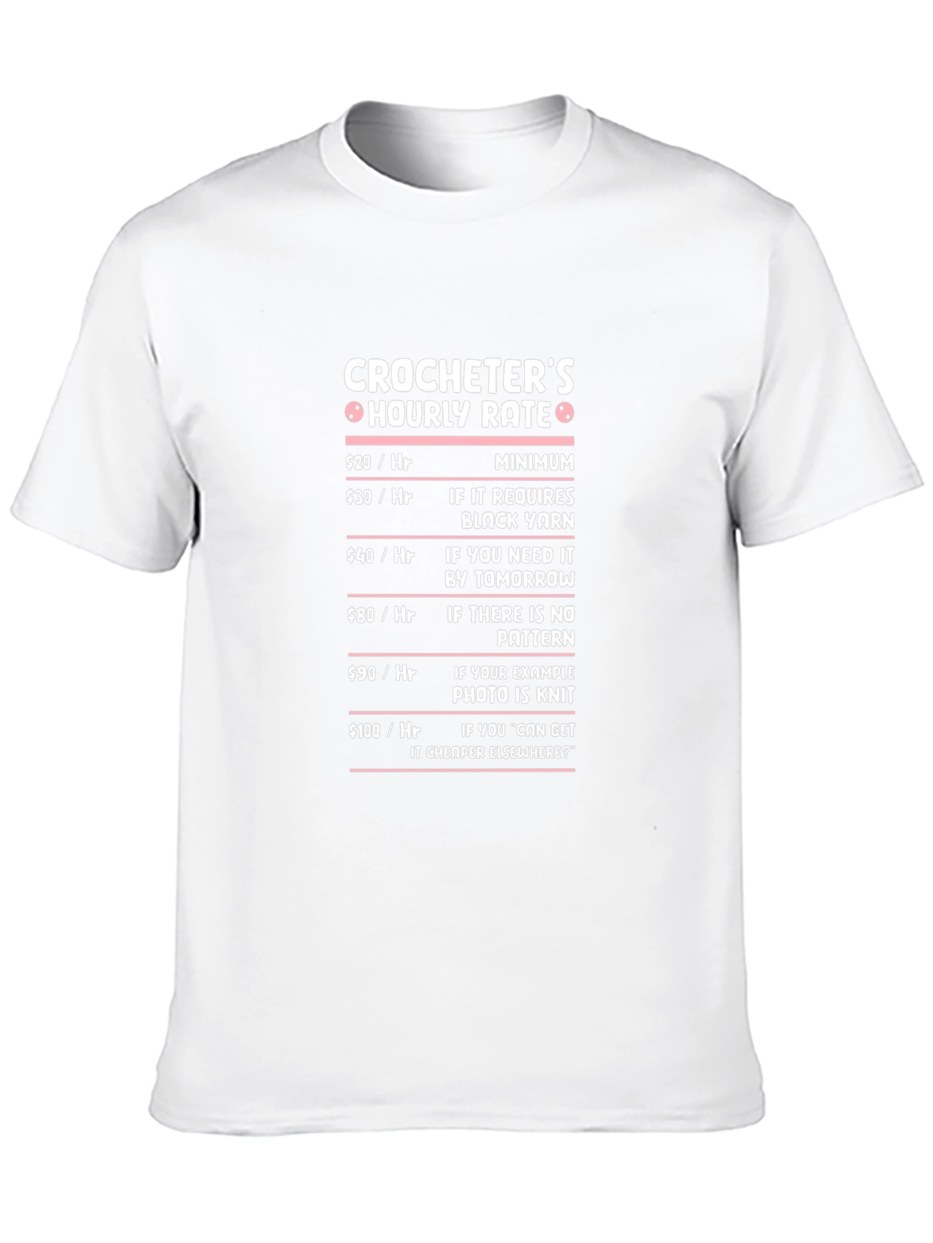 Crocheters Hourly Rate Humor T-Shirt