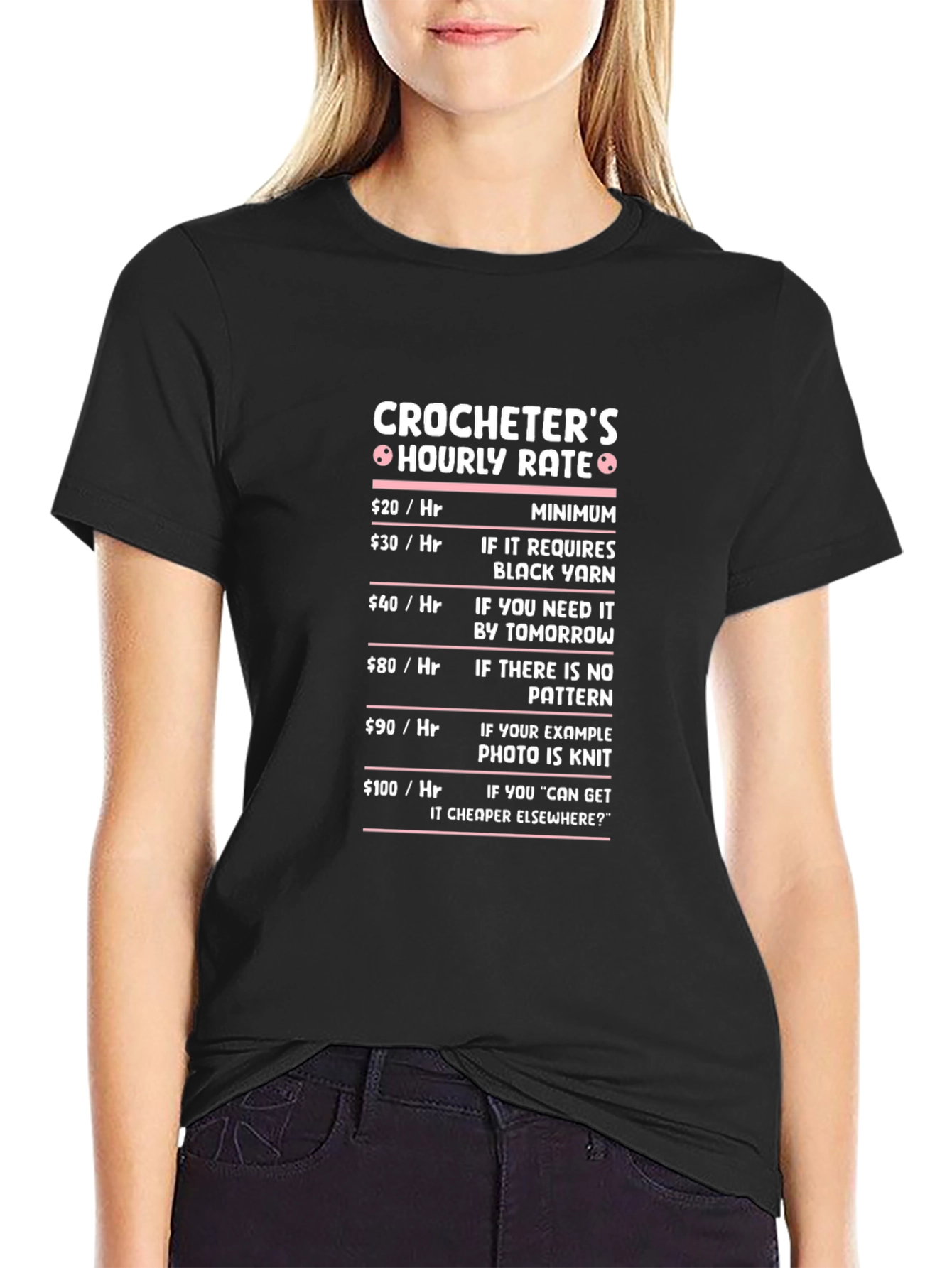Crocheters Hourly Rate Humor T-Shirt
