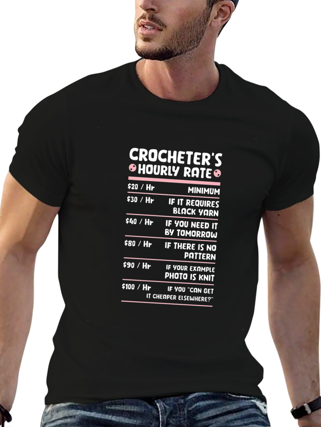 Crocheters Hourly Rate Humor T-Shirt