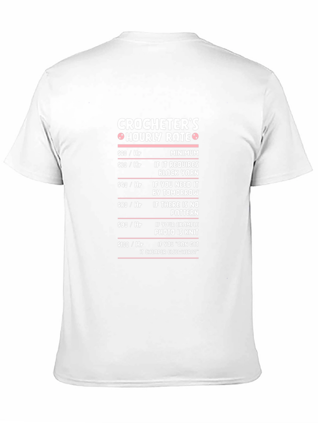 Crocheters Hourly Rate Humor T-Shirt