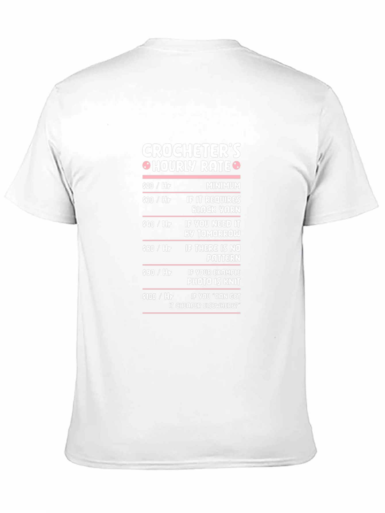 Crocheters Hourly Rate Humor T-Shirt
