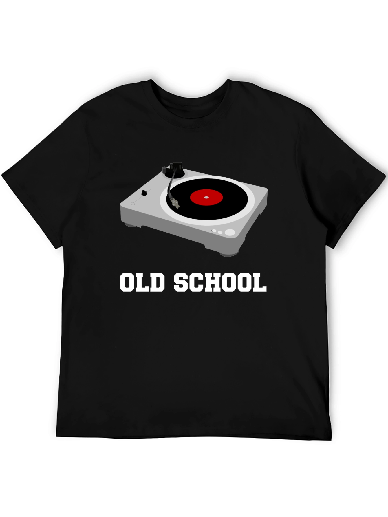 Old School Turntable Graphic Tee - Black