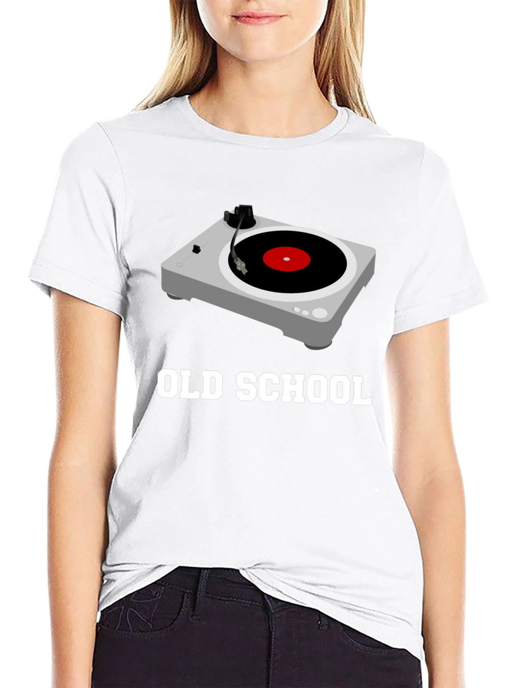 Old School Turntable Graphic Tee - Black