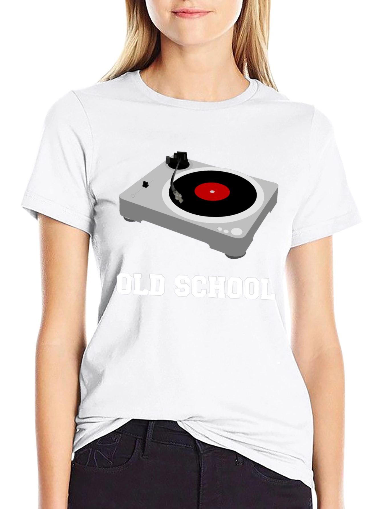 Old School Turntable Graphic Tee - Black