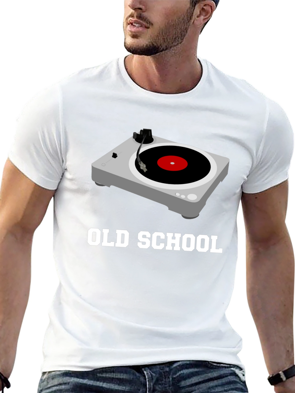 Old School Turntable Graphic Tee - Black