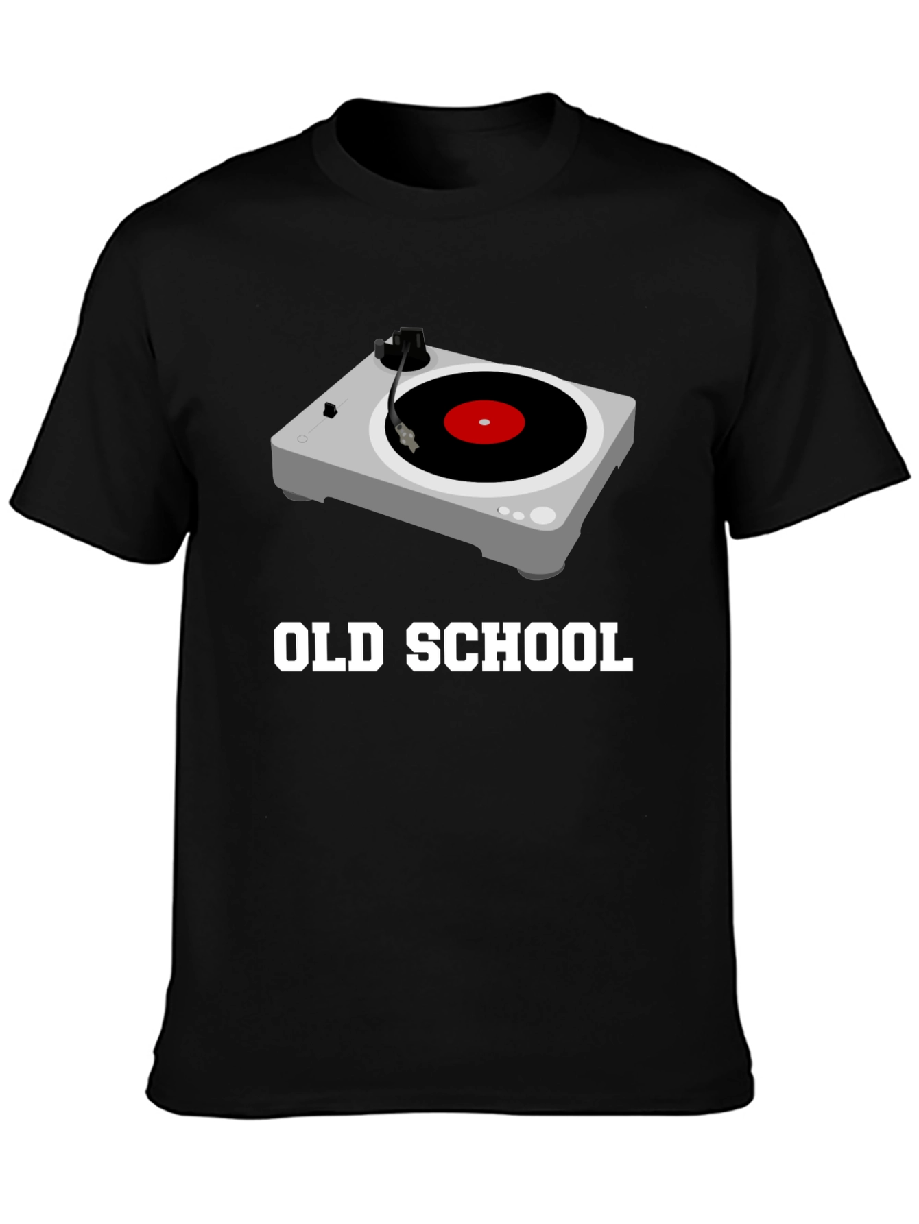 Old School Turntable Graphic Tee - Black