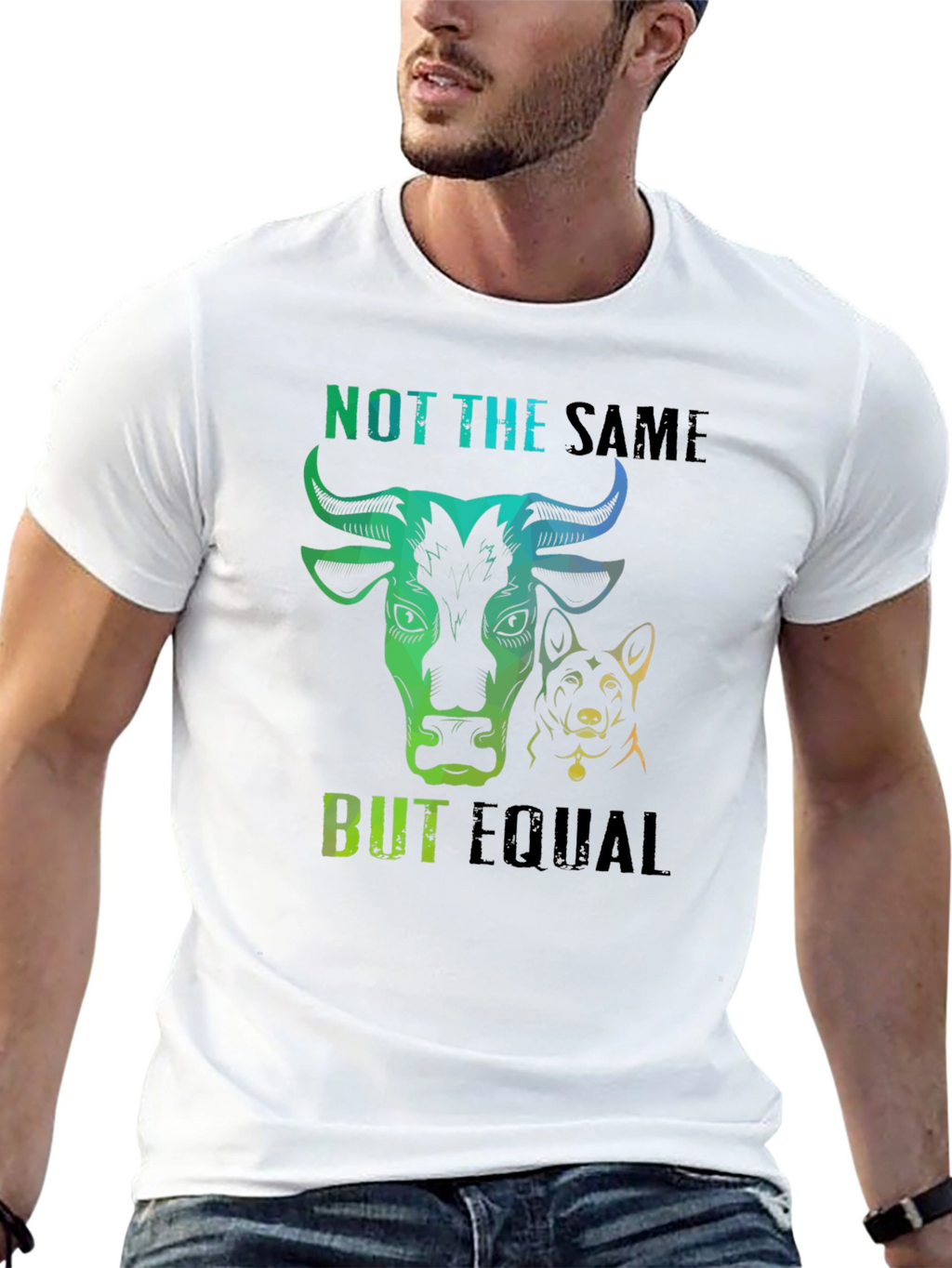 Not The Same But Equal T-Shirt Cow Dog Tee