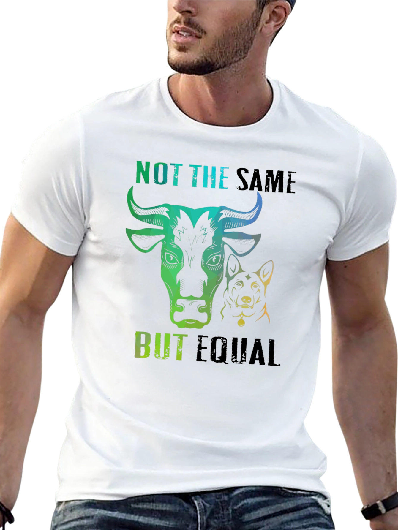 Not The Same But Equal T-Shirt Cow Dog Tee