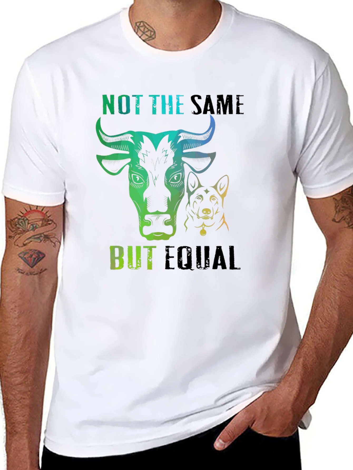 Not The Same But Equal T-Shirt Cow Dog Tee