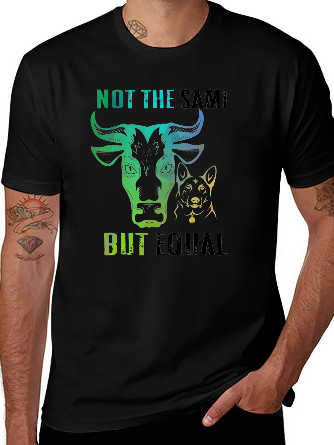 Not The Same But Equal T-Shirt Cow Dog Tee
