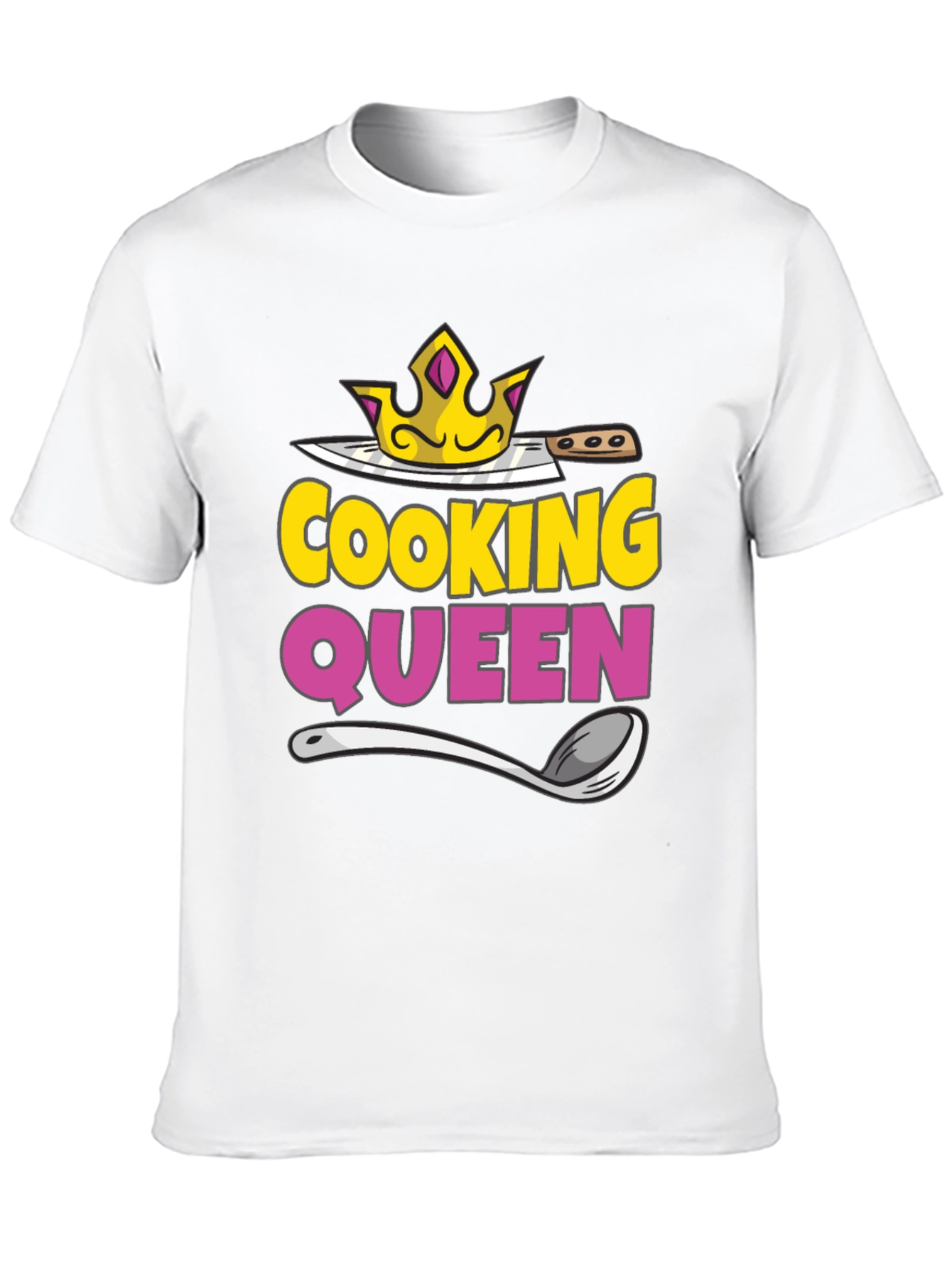 Cooking Queen T-Shirt - Chef Crown Spoon Knife Design