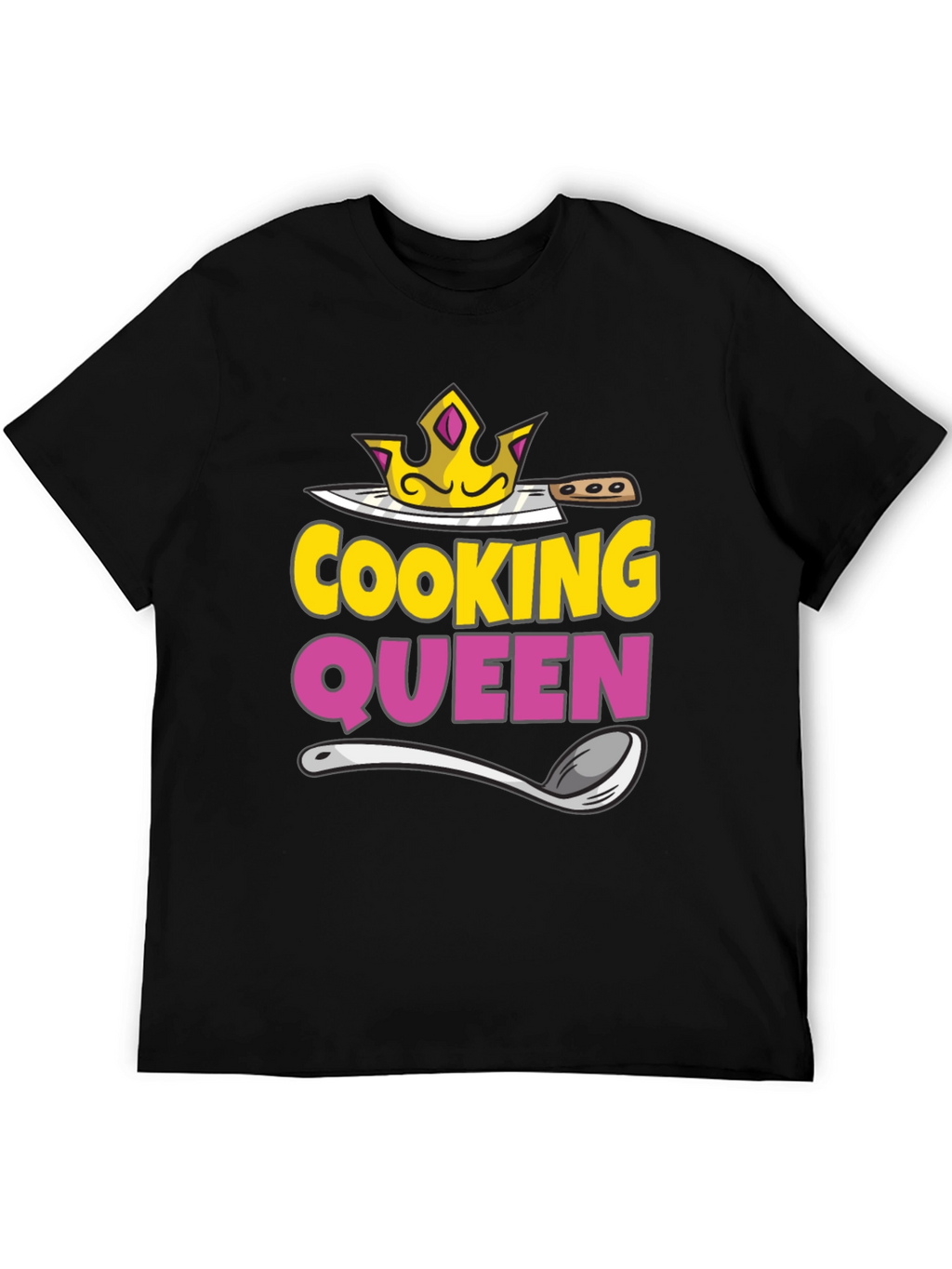 Cooking Queen T-Shirt - Chef Crown Spoon Knife Design